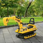 No Power Ride On Excavator Toy Tractors Digger Movable Scooter Walker Pretend Play Toddler Construction Truck Basket Storage For Boys Girls 18-48 Months Yellow Black
