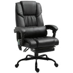 Massage Office Chair with 6 Vibrating Points, High Back Reclining Office Chair with Footrest and Remote, Black