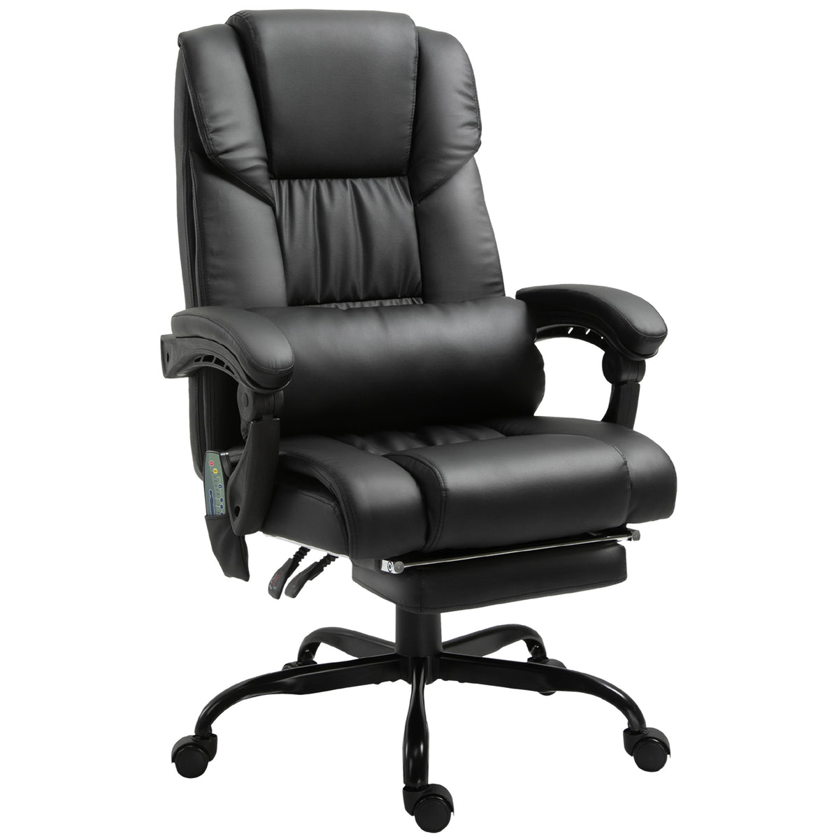 Massage Office Chair with 6 Vibrating Points, High Back Reclining Office Chair with Footrest and Remote, Black