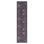 2x10 Low-Pile Non-Slip Non-Shedding Washable Area Rug, Kid and Pet Friendly, Carpet for Living Room, Bedroom, Kitchen, Black+Burgundy