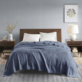 Ultra-Soft and Durable Egyptian Cotton Blanket with Breathable Weave, Machine Washable, Perfect for Any Room, 90" L x 66" W x 0.25" H, Blue