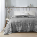 King Size Hypoallergenic Down Alternative Blanket with Satin Trim, Embossed Texture, Machine Washable, 108" L x 96" W x 0.25" H, Charcoal