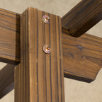 85" Wooden Garden Arbor for Wedding and Ceremony, Outdoor Garden Arch Trellis for Climbing Vines - Carbonized