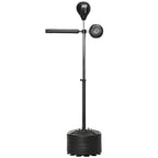 Free Standing Boxing Bag with Stand, Punching Speed Bag Reaction Bar Challenge with Suction Cups, 64-81in Adjustable Height for Teenagers and Adults, Black
