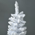 5' Decorated Christmas Tree Snow Flocked Artificial Christmas Tree with Pencil Shape, Realistic Branches, White