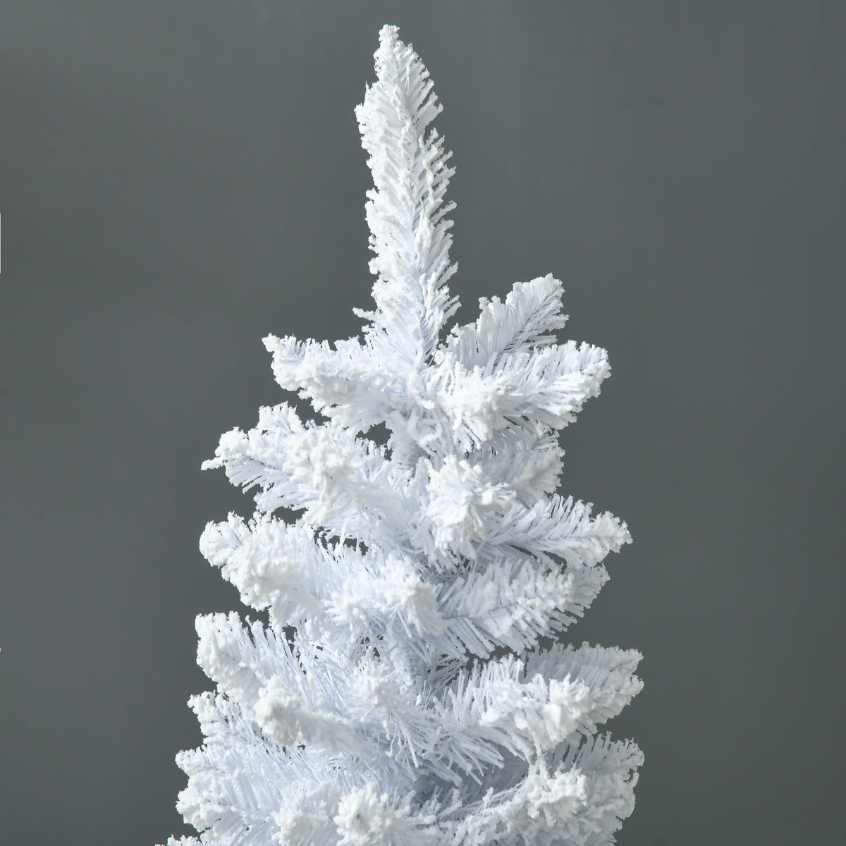 5' Decorated Christmas Tree Snow Flocked Artificial Christmas Tree with Pencil Shape, Realistic Branches, White