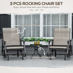 Outdoor Gliding Chairs Set Durable Compact for Patio, Bistro Tea Time, Perfect for Couples & Families, Gray