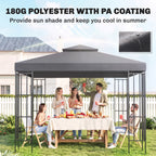 Gazebo Replacement Canopy for Model 01 -0153, 2-Tier Top Cover for 9.8' x 9.8' Gazebo, Charcoal (TOP ONLY)