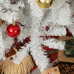 9ft Unlit Artificial White Christmas Tree, Holiday Decor with 2132 Branch Tips, Auto Open and Steel Base