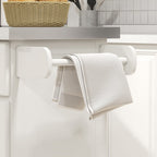 Rolling Kitchen Island with Stainless Steel Top, 2 Drawers, Spice, Knife and Towel Rack and Cabinets, Cream White