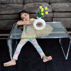 32" Acrylic Coffee Table, 0.6" Thick Rectangle Waterfall Center Table for Living Room, Modern, No Assembly Required, Clear