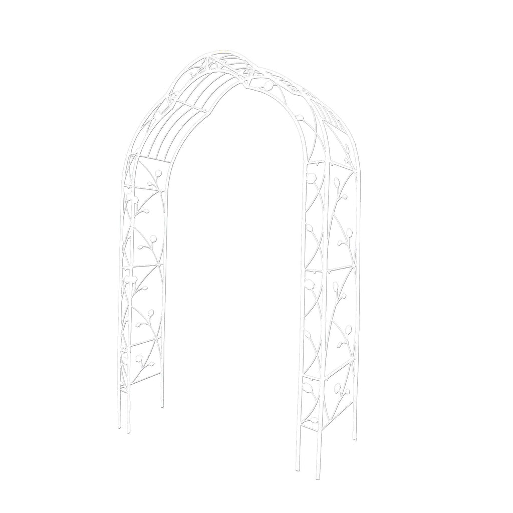 8 Styles Freely Assembled Rust-Resistant Arbor, Metal Garden Arch Trellis for Wedding, Party Archway, 59" L x 15.5" W x 98.5" H, Cream White