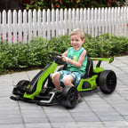 24V 7.5 MPH Electric Go Kart with Adjustable Seat, Slow Start, Green