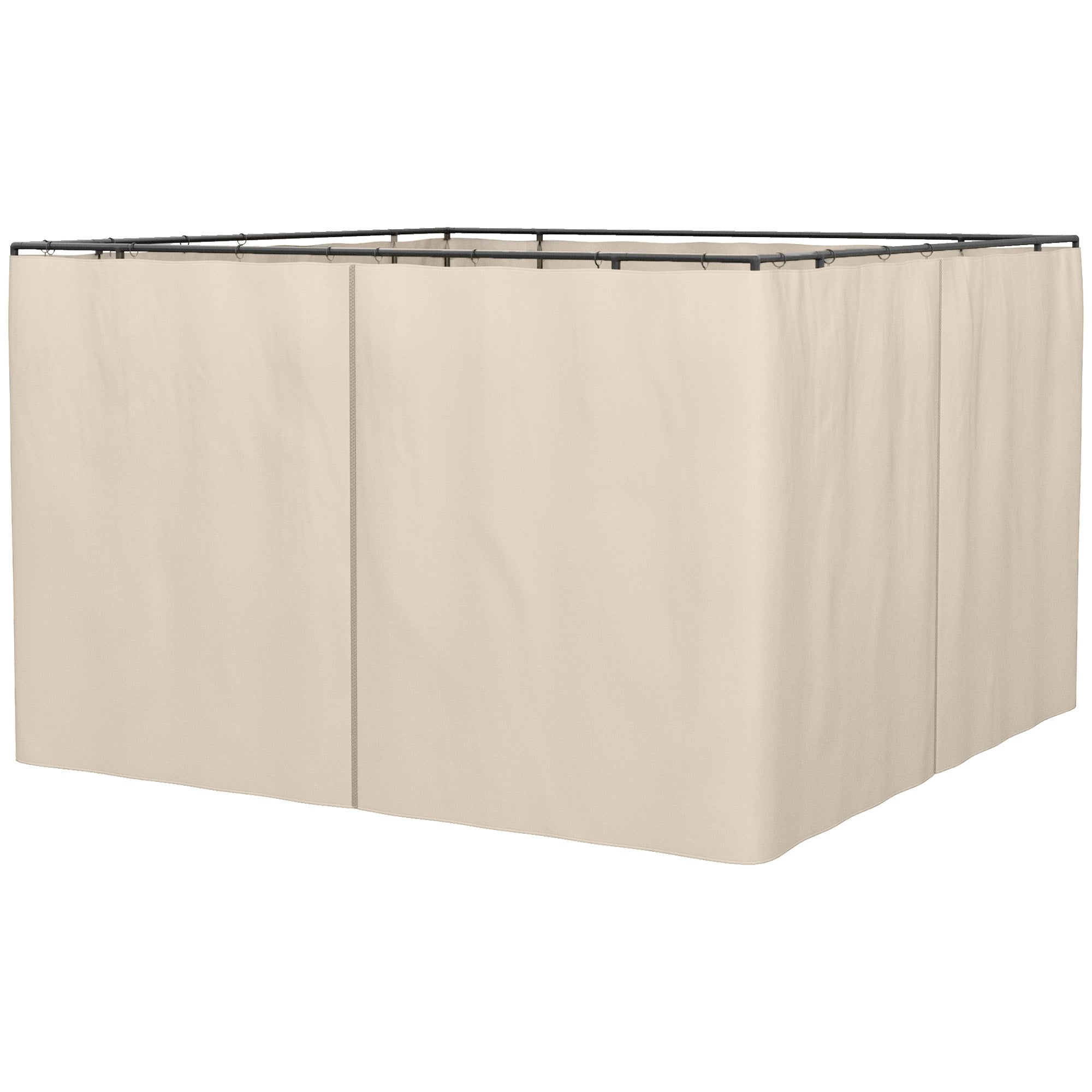 9.84' x 9.84' Gazebo Sidewall Set with Hooks/C-Rings, Beige