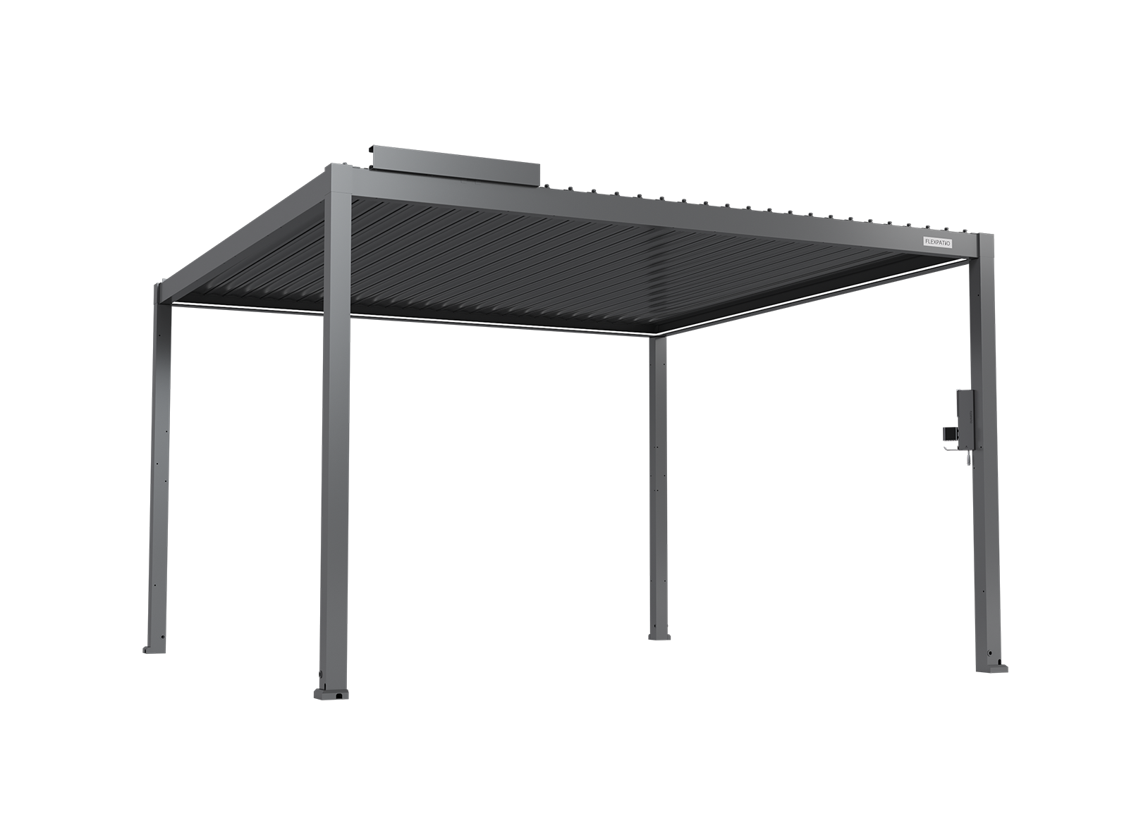 POWER+ Gen 2 Motorized Pergola - Motorized Louvered 6063-T5 Aluminum Patio Cover, 13'L x 13'W, Gray