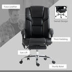 6 Point Vibration Massage Office Chair with Heat, PU Leather Computer Chair with Adjustable Height Reclining Back, Black