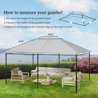 10' x 13' Gazebo Canopy Replacement Roof for 84C-116, Light Gray