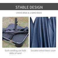 Double-Sided Patio Umbrella, Rust-Resistant Steel, Poolside Shade, Dark Blue