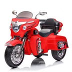 2-Seat 12V Kids Electric Ride-On Motorcycle with Storage Trunk, 3-Wheel Motorbike with MP3 and Bluetooth, 43.5'' L x 19'' W x 26.5'' H, Red