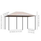 10' x 13' Outdoor Patio Gazebo Canopy Shelter with 6 Removable Sidewalls, & Steel Frame for Garden, Lawn, Backyard and Deck, Khaki