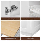Kitchen Island with Extendable Table, Double-Sided Storage, Power Outlet, Adjustable Shelves, Lockable Wheels, 83" L x 27.5" W x 36" H, White Oak