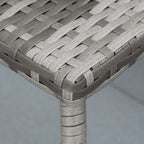 Outdoor PE Wicker Side Table, Small Square Rattan End Table, All-Weather Material Coffee Table for Garden, Balcony, Backyard, Grey