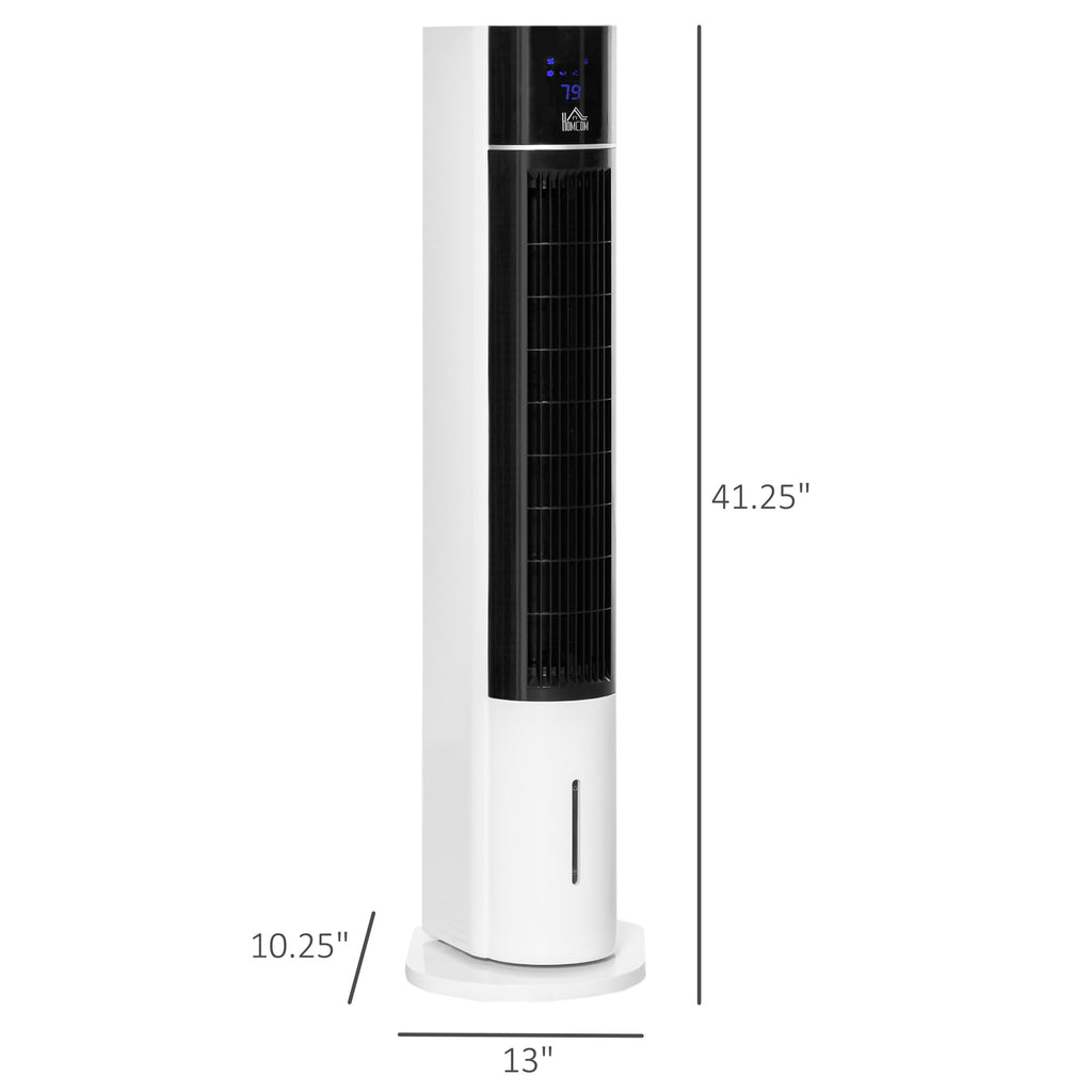 42" 3-In-1 Air Cooler, 52° Oscillating Portable Swamp Cooler with Humidifier, 3 Modes, 3 Speeds, 12H Time, White