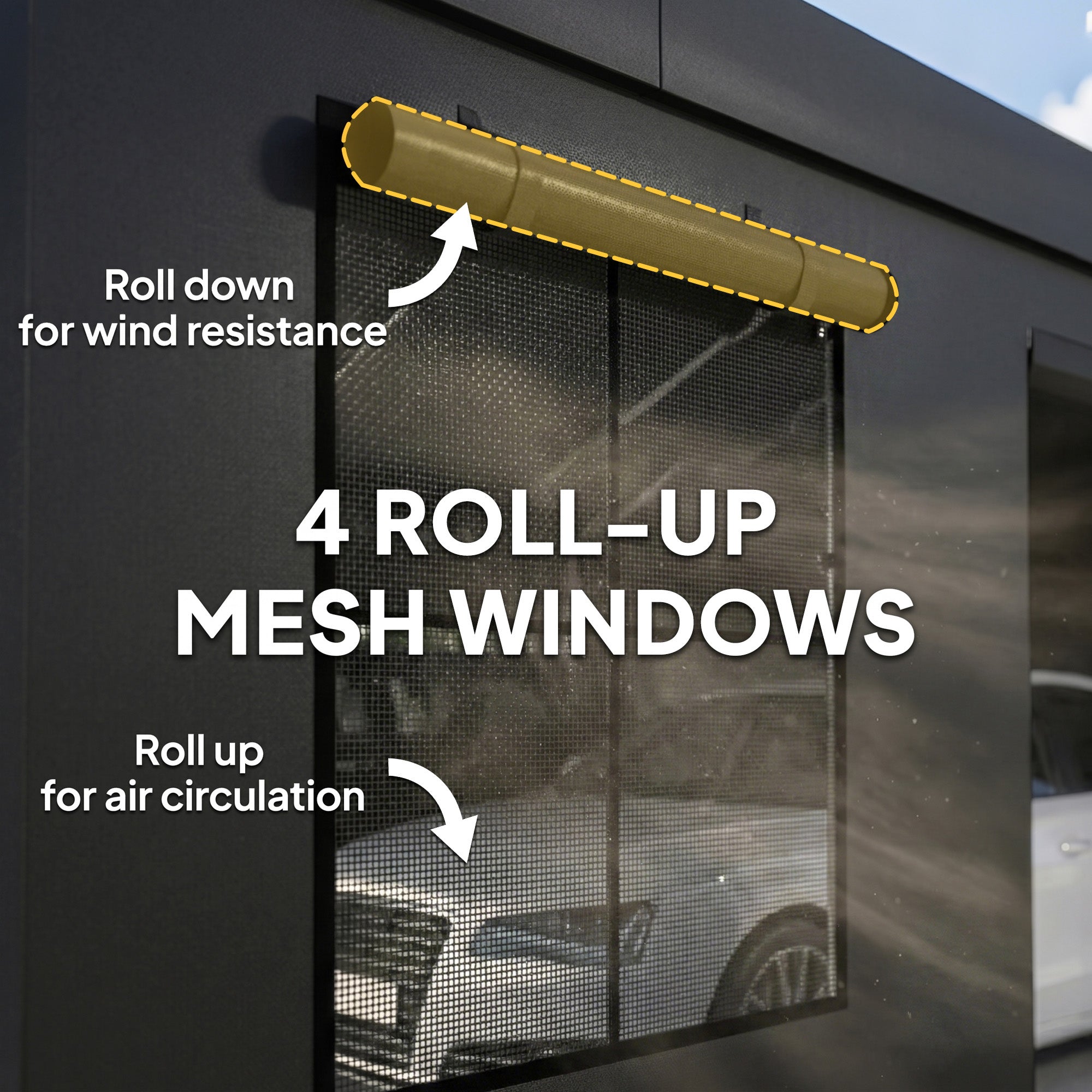 20' x 20' Heavy Duty Carport, Portable Garage Car Canopy Tent Shelter with 3 Roll-up Doors, 4 Windows, Dark Gray
