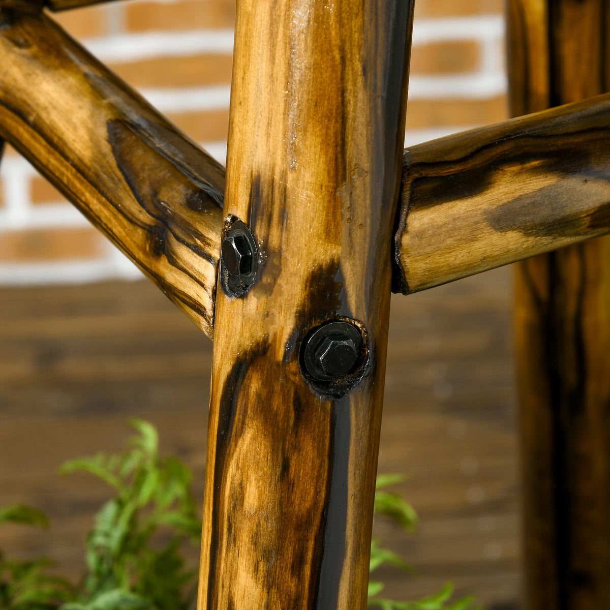 Windmill Weather Vane, Wind Vane with Bottom Shelf, Steel Windmill Head, Stained Wood