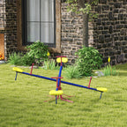 Kids Seesaw Swivel Teeter Totter with 360° Spinning, 4 Seater Seesaw Outdoor Playground Equipment for Backyard, Boys and Girls Aged 3-8 Years Old