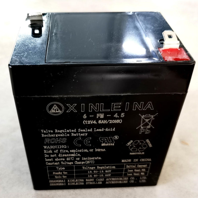 12V 4.5Ah Replacement Battery for Kids Ride-On Car, Valve-Regulated Sealed Lead-Acid for High-Rate Discharge, 3.5'' L x 3'' W x 4'' H, Black