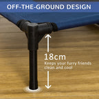36" x 30" Elevated Cooling Summer Dog Cot Pet Bed with Mesh Ventilation - Blue