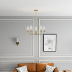 Dazzle Five-Light Chandelier with Clear Seeded Glass, Satin Brass Finish, Elegant and Sophisticated Design, 26.5" L x 26.5" W x 11" H, Clear+Gold