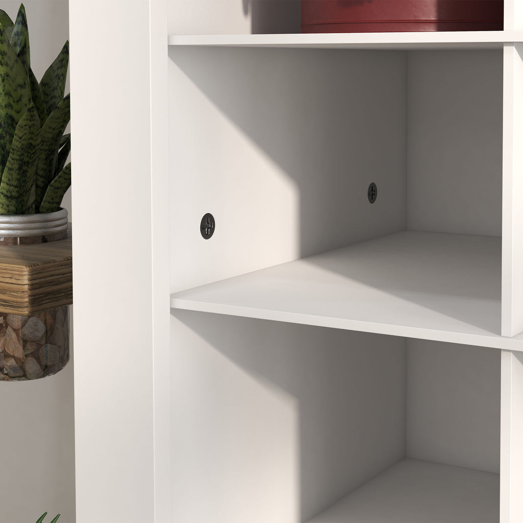 71" Shoe Storage Cabinet with 3 Heights of Open Cubes for 36 Pairs, Narrow Shoe Organizer, White