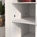 71" Shoe Storage Cabinet with 3 Heights of Open Cubes for 36 Pairs, Narrow Shoe Organizer, White