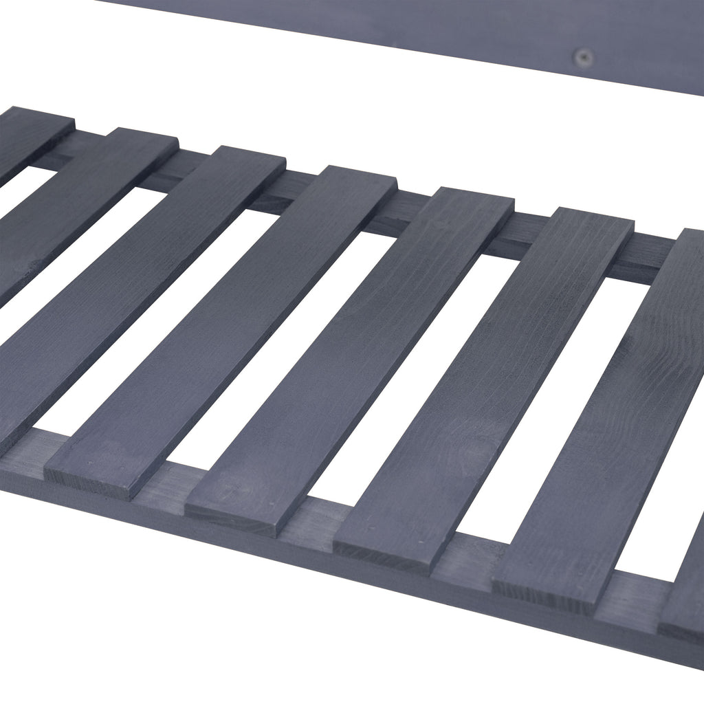 41" Raised Garden Bed Mobile Elevated Wooden Planter Box Stand with Wheels, Trellis and Storage Shelf, Gray