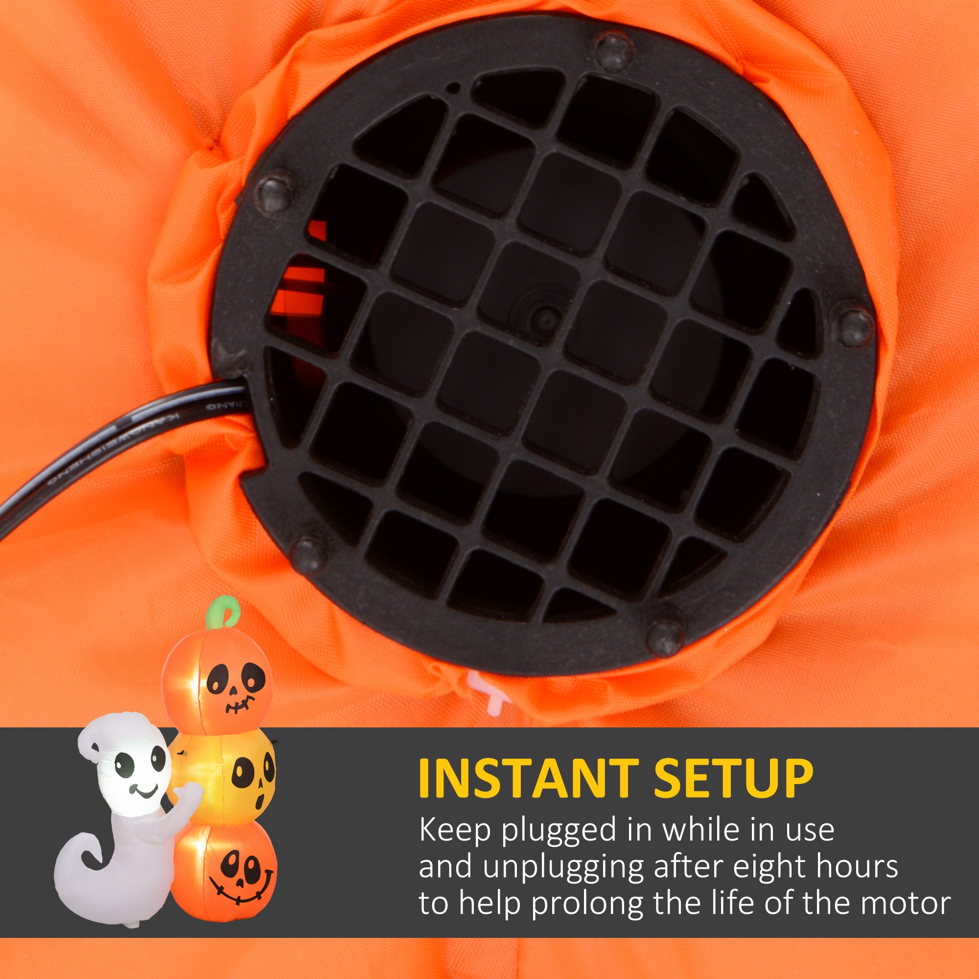5ft Inflatable Halloween Ghost and Pumpkin, Blow Up LED Display for Garden Indoor Outdoor