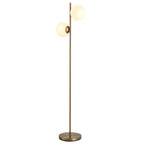 Floor Lamp w/ 2pcs Glass Lamp Shade Modern Portable Decorative Lamp, White
