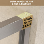 Double Sliding Shower Door with Explosion-Proof Safety Film, Durable Aluminum Panel for Bathroom, 54" L x 0.5" W x 72" H, Brushed Nickel