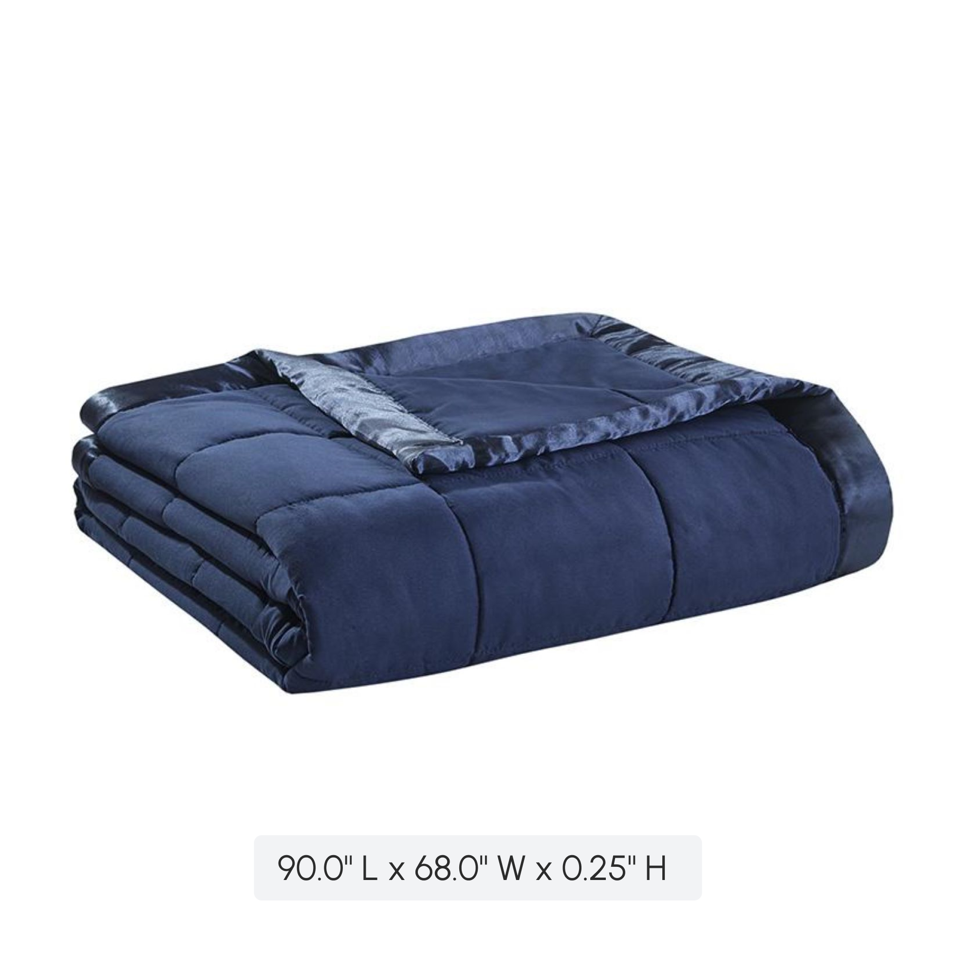 Reversible Down Alternative Blanket with Smart Temperature Regulating, Moisture Wicking, Ideal for All Seasons, 108" L x 90" W x 0.25" H, Navy