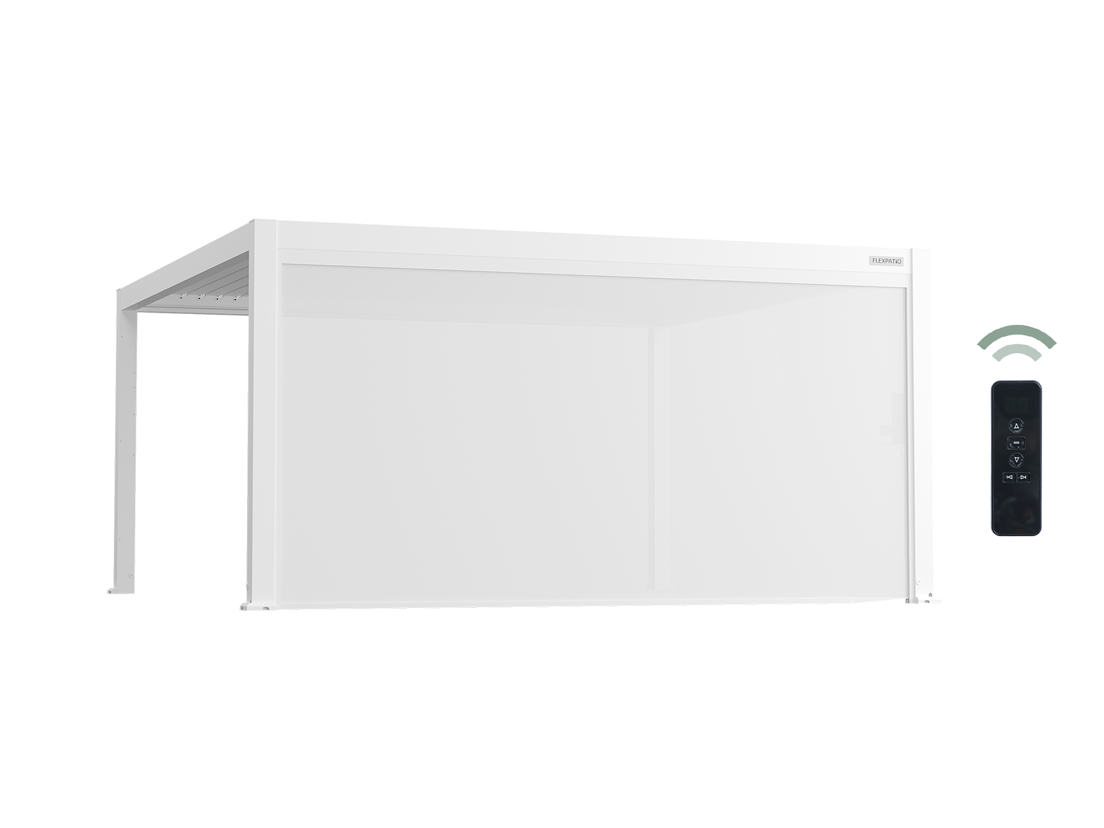 Motorized Roller Shades White - 16' Side Tough Mesh Weave Privacy Screen with Aluminum Track, 8% Openness, UV-Resistant Waterproof Fabric