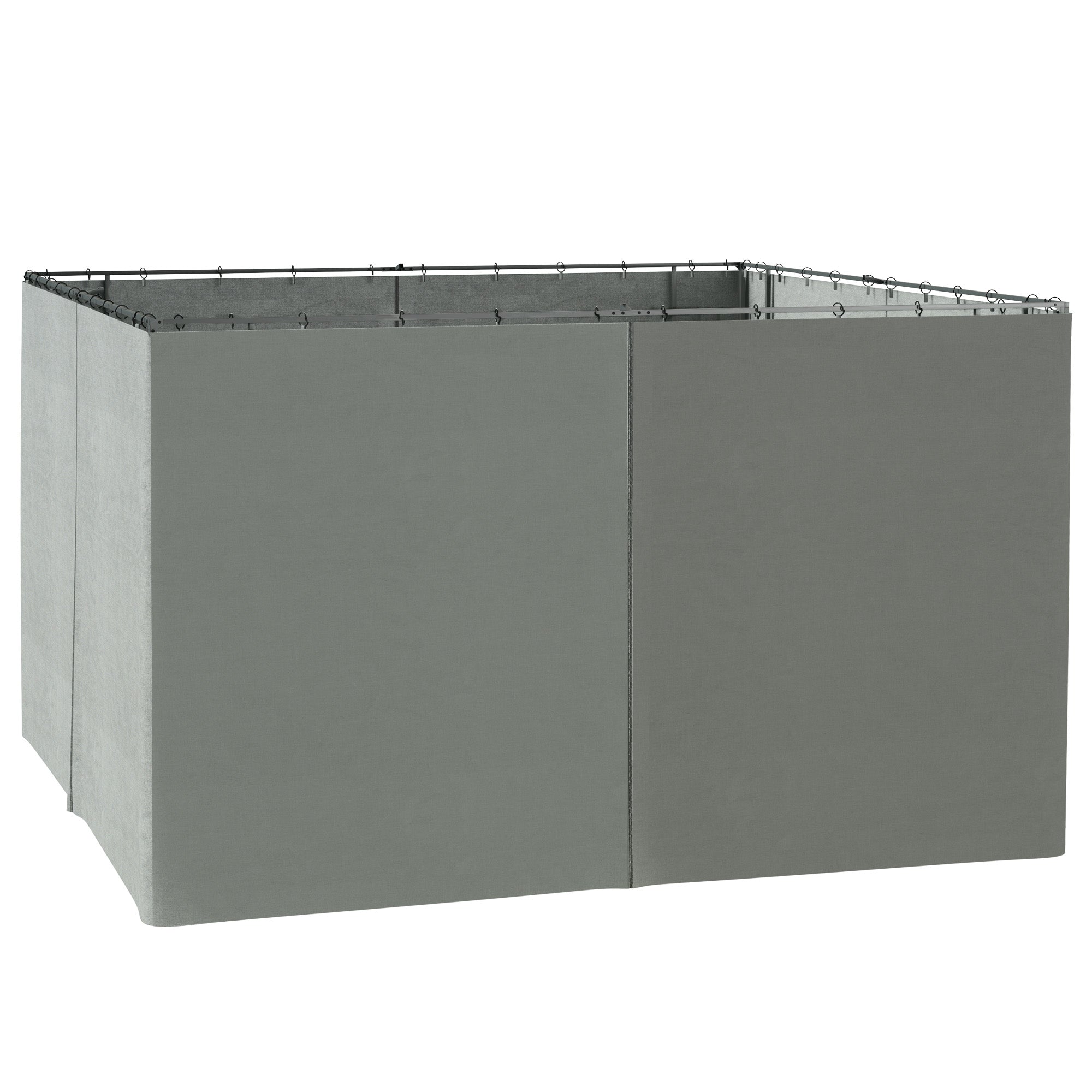 9.84' x 11.8' Gazebo Sidewall Set with Hooks/C-Rings, Gray