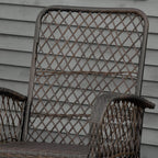 Outdoor PE Rattan Wicker Recliner Rocker Chair w/ Soft Cushion for Garden