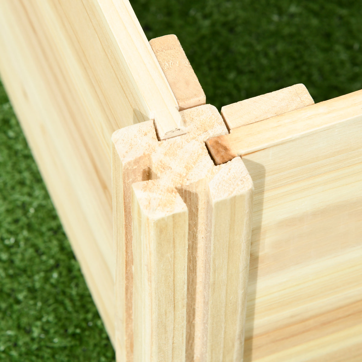 Wood Planter Box with Trellis for Climbing Plants, Raised Garden Bed for Outdoor Flowers Herbs, 91"x24"x43", Natural