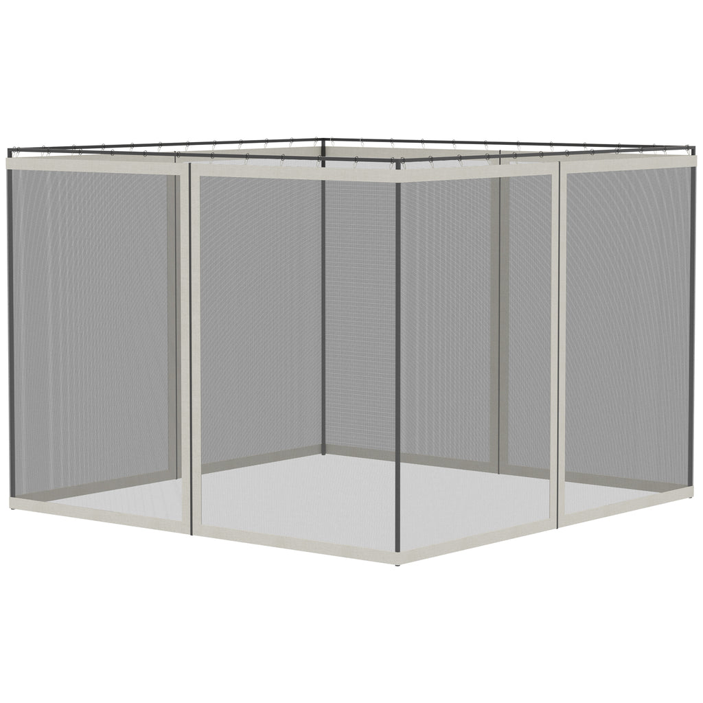 Universal Replacement Mesh Sidewall Netting for 9.84' x 13.1' Gazebos and Canopy Tents with Zippers, (Sidewall Only) White