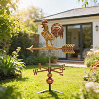 Metal Rooster Weathervane, Roof Mount Wind Direction Indicator, Outdoor Weather Vanes