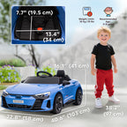 Electric Car for Kids, 12V Licensed RS E-tron GT 3.1 MPH Kids Ride on Car, Ride-on Toy with Remote Control, 4 Suspension Wheels, Horn, Music, Lights, for Boys and Girls, Blue