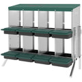 Chicken Nesting Boxes, 8 Compartment Metal Nesting Boxes for Chickens, Two-Tier Egg Laying Boxes with Vented Holes