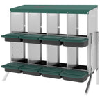 Chicken Nesting Boxes, 8 Compartment Metal Nesting Boxes for Chickens, Two-Tier Egg Laying Boxes with Vented Holes