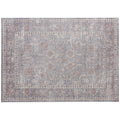 Machine Washable Area Rug 5x7, Non-Slip Traditional Flower Print Floor Carpet for Living Room, Bedroom, Grey and Brown